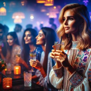 Dubai's vibrant nightlife, showcasing women enjoying entertainment venues safely and responsibly.