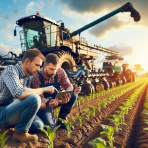 Farmers Utilizing Modern Agricultural Technology